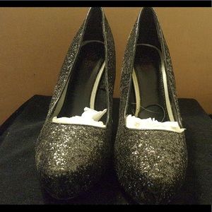 Glitter platform heels